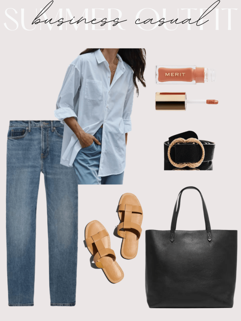 JEANS WHITE BUTTON-UP OUTFIT JEANS & WHITE BUTTON-UP OUTFIT