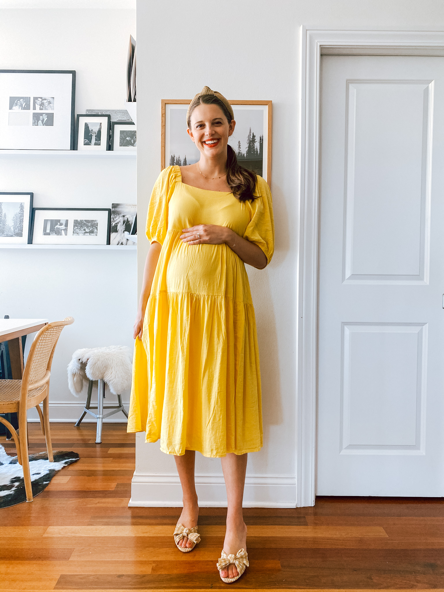 Yellow Puff Sleeve Swing Dress 