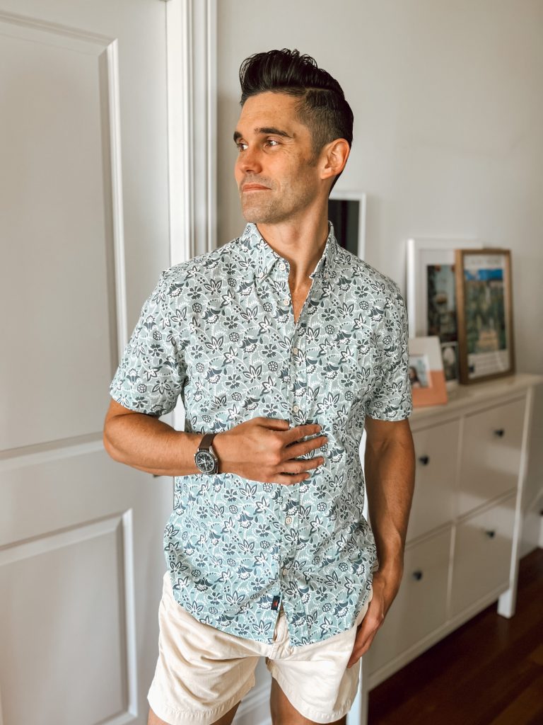 Short-sleeve shirt in Riptide Floral Batik Short-sleeve Breeze shirt in Riptide Floral Batik