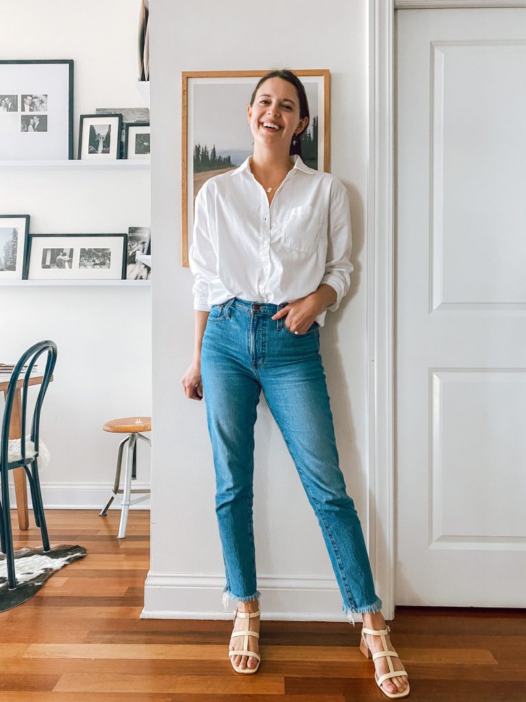 white top and jeans outfit idea white top and jeans outfit idea