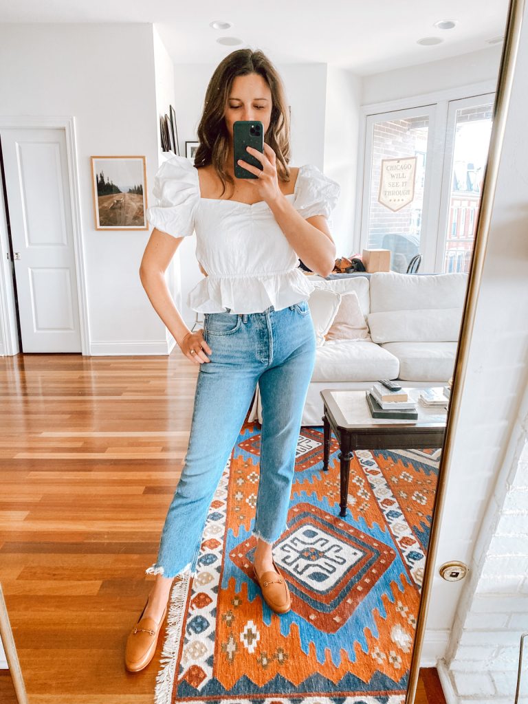 White Peplum and Denim White Peplum and Denim