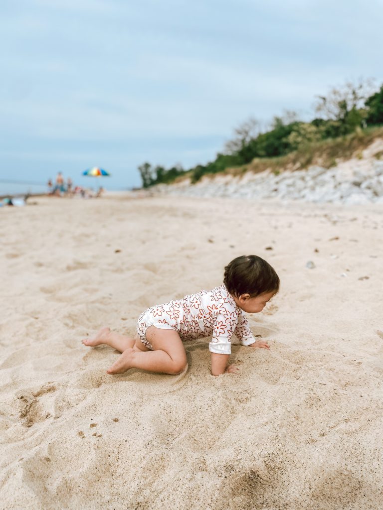 baby crawling in the sand baby crawling in the sand