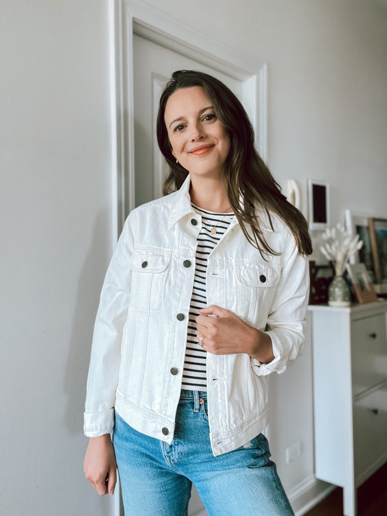 ABLE white jacket ABLE white jacket try on
